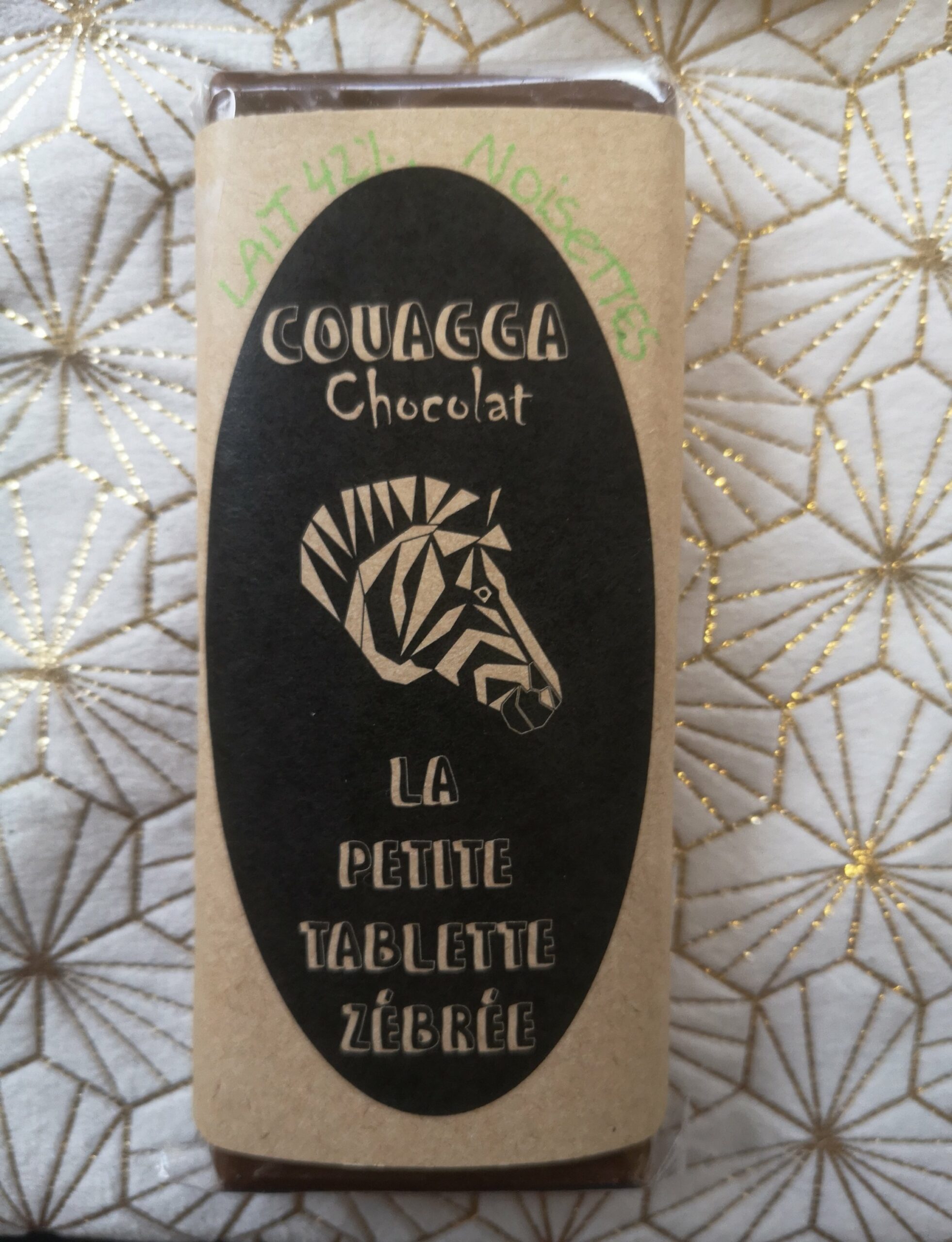 Tablette Couagga - Lait 42% Pérou - Noisettes