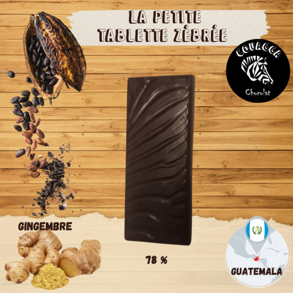 Tablette Couagga - Noir 78% Guatemala - Gingembre