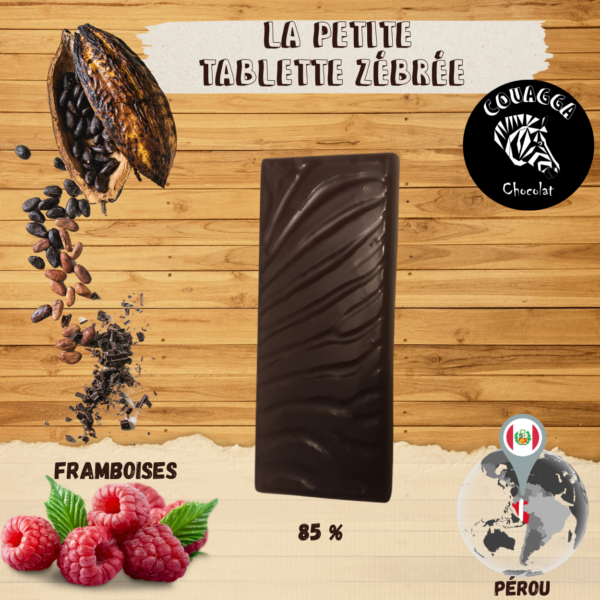 Tablette Couagga - Noir 85% Pérou - Framboises