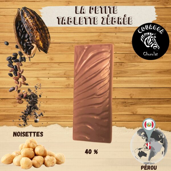 Tablette Couagga - Lait 40% Pérou - Noisettes