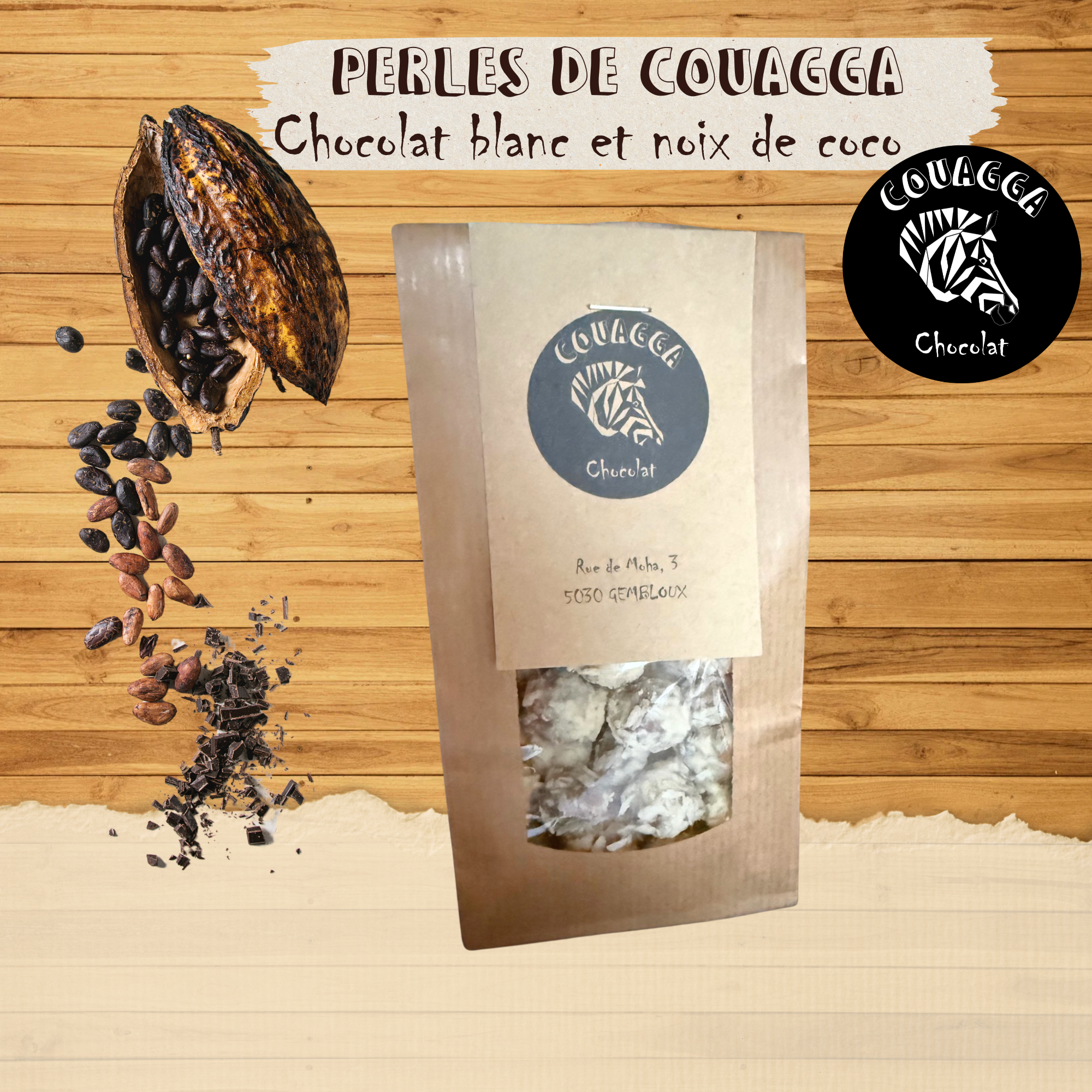 Perles de Couagga - Chocolat blanc et noix de coco